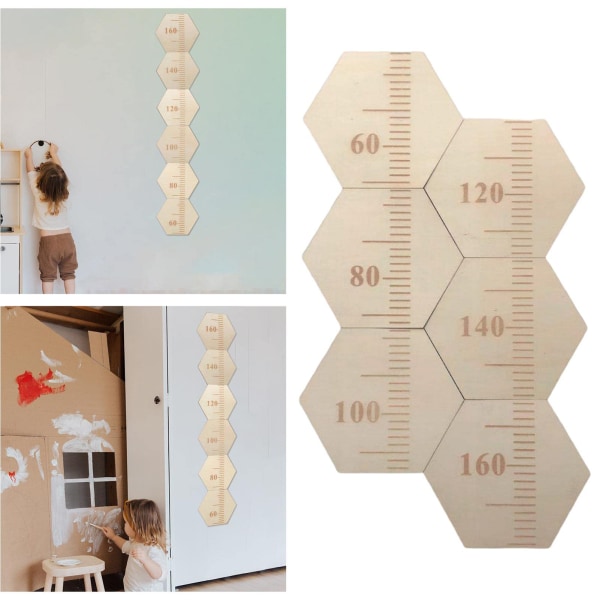 Tillväxtdiagram för barn Trä linjalskiva och lätt att bära linjal för barn vuxen dagis baby 80-180cm