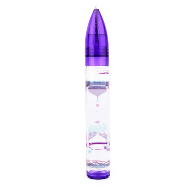 Barns tvåfärgade Liquid Hourglasses Toy Hourglasses Signatures Pen purple