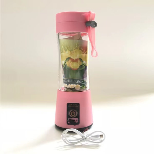 Personlig storlek Blender Juicer Cup Smoothie on the Go Blender Cup med sugrör för gym utomhus och resa pink
