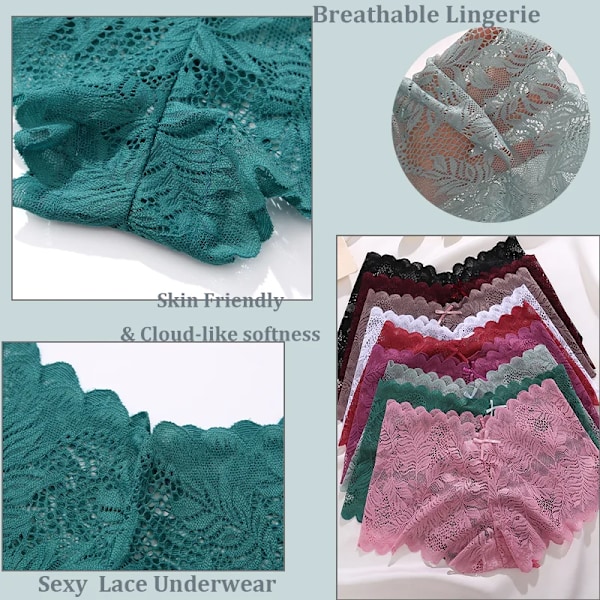 3 st Sexiga Blomspets Trosor Dam Underbyxor Låg Midja Mjuka Underkläder Bekväma Kvinnliga Underkläder Trosor för Tjejer S-XL Set15 XL