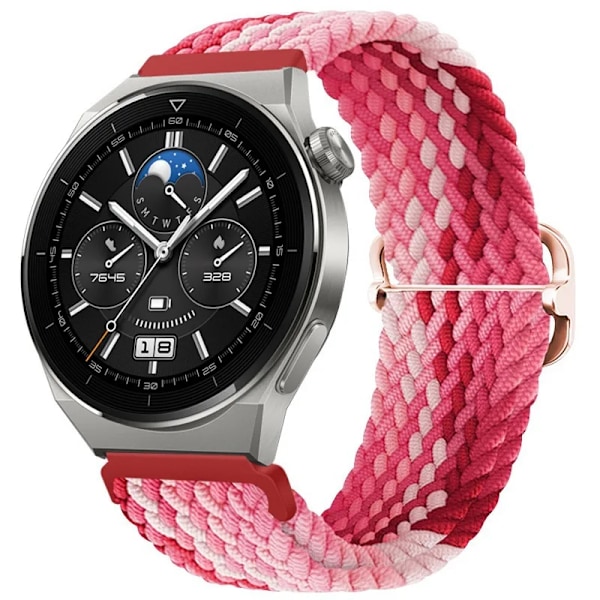 22mm 20mm Nylon Loop Armband för Huawei Watch 3/4/GT GT2 GT3 Pro 46mm 42mm Elastiskt Flätat Armband för Samsung Galaxy Watch Armband Strawberry red Strap width 22mm