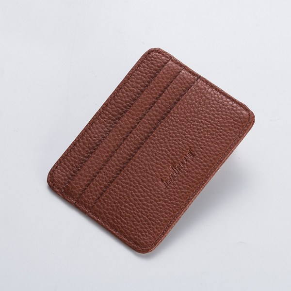 Damer Slim Minimalist Wallet PU Läder Kreditkortshållare Kort plånbok light coffee