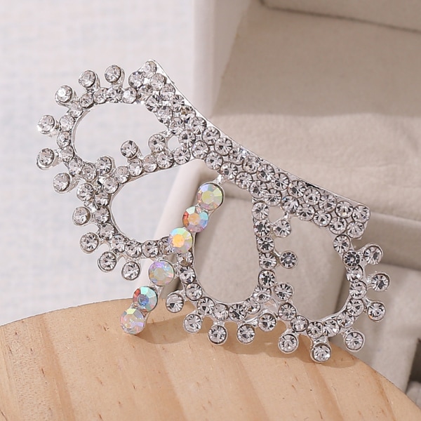 Flickor hår kam Rhinestone Crown Baby Accessoarer Barnens Dag Huvudbonad silver colorful f015