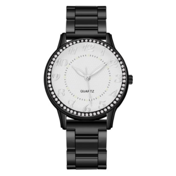 Watch i rostfritt stål Quartz Watch Casual Armband Watch black