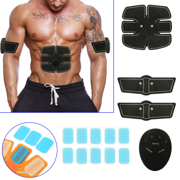 Smart Stimulator Training Abs Fitness Gear Muscle Buken Toning Bältetränarenhet 10pcs replacement gel pad