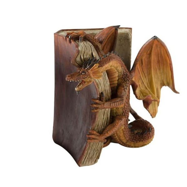 Fighting Dragon Bokstöd Harts Dekorativa bokstöd Statyer Desktop Ornament a