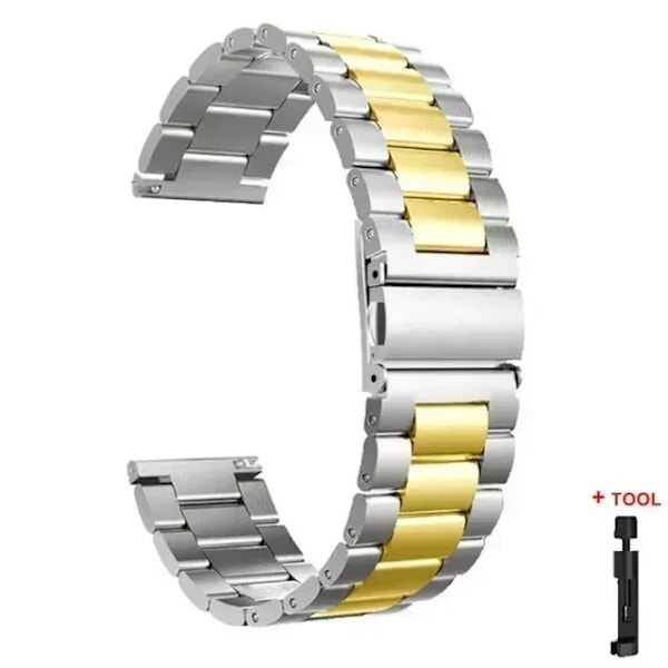 Metallarmband för Samsung Galaxy Watch 7/6/5/4 40mm 44mm Rostfritt Stål Armband Galaxy Watch 6/4 Classic 47mm 43mm 46 42mm/5pro 45mm Silver Gold 22mm Strap