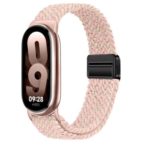 Nylonflätat armband för Xiaomi Band 9/8 Magnetiskt spänne Andningsbart Utbytbart Armband Mi Band 8/9 Justerbar Correa Starlight pink For Mi Band 9