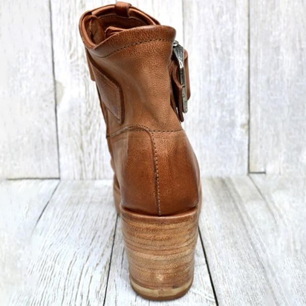 Kvinnor Casual Läder Retro Wedges Sandaler Vintage Spänne Design brown 35