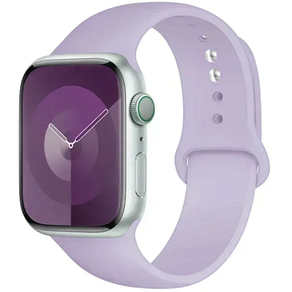 Original Silikonarmband för Apple Watch Band 44mm 38-40 42-46 41-45 46MM 49 mm Armband iwatch Serie 10 9 7 4 5 6 8 SE Ultra 2 3 95 Light purple S10-42MM 38 40 41 L