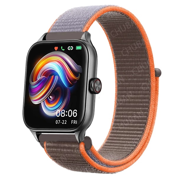 20mm 22mm Nylon Loop band för Amazfit GTS4/2/3/3pro/2e/GTS2 Mini/GTR 4 42mm/47mm/GTR2/2e/stratos armband Amazfit bip rem 54 bright orange 20mm
