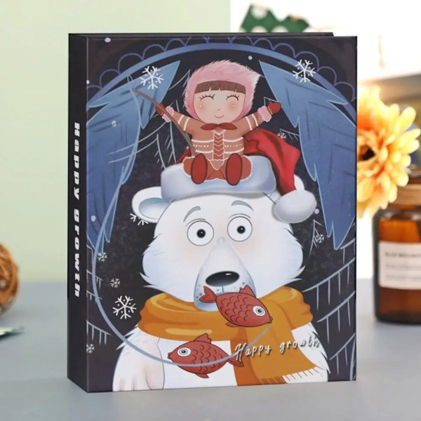 4R 100st Fotoalbum Minnesbok Tecknad Insättning Återkallelse Söt Bra Tid Barnpresent Söta Tecknade Fotoalbum 8