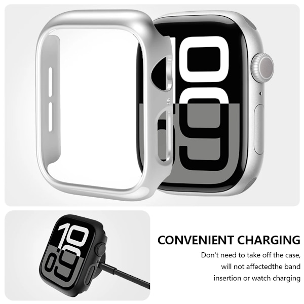 Apple Watch 10 Series 42/46mm PC Matt Kantsskydd Stötfångare Lämplig för iWatch Series 10 42/46mm Ihåligt Skal Red For Series 10 42mm