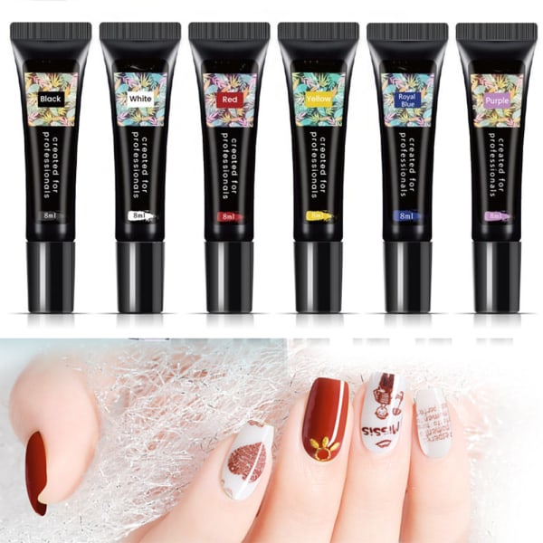 8ML Nagelstämpling Gel Stålplatta Överföring Fototerapi Nagellack UV LED Gel 24