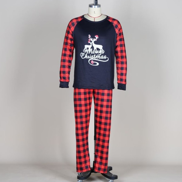 Jul familjesemester Pyjamas Matchande set Rutiga jultoppar nattkläder child 8-9t