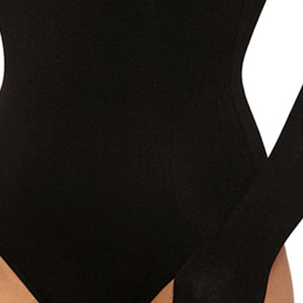 Kvinnors bodysuit med rund hals, design med andra hudkänsla Lämplig för kvinnors casual vardagsliv s black