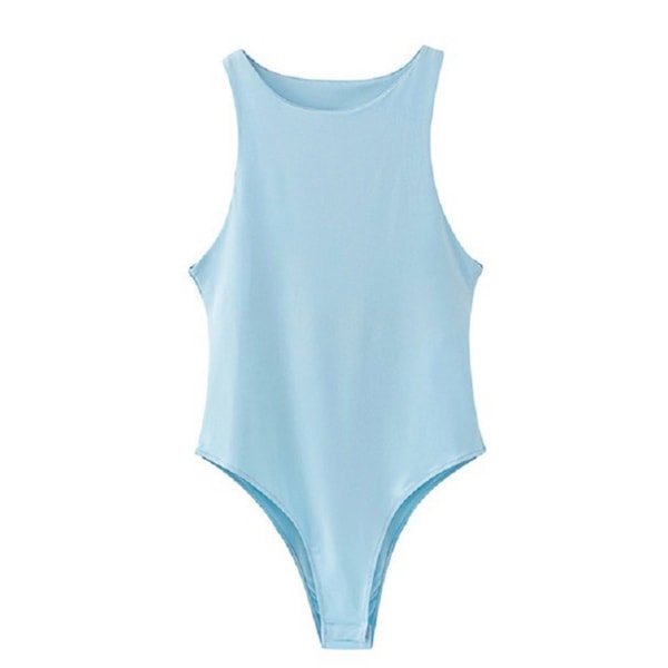 Bodysuit för kvinnor Swim Wear Ärmlös Jumpsuit Slim Tops blue m