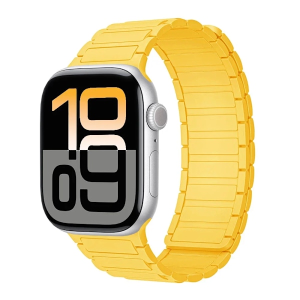 Magnetiskt silikonarmband för Apple Watch Band Ultra 2 49mm 10 46mm 42mm Armband iWatch 9 8 7 6 5 SE 45mm 41mm 44mm 40mm Armband Sunny yellow 38MM 40MM 41MM