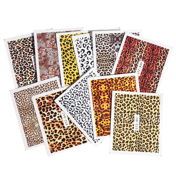 Självhäftande Leopard Nail Art Stickers Vattentäta Dekaler Nail Tip Dekor Tool för gör-det-själv c