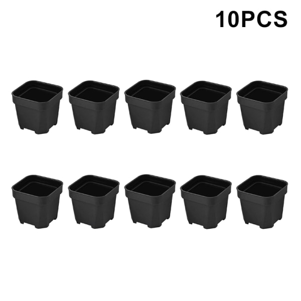 5/10 st Planta Blomkrukor Solid Trädgård Plast Balkong Succulent Square för hem black s