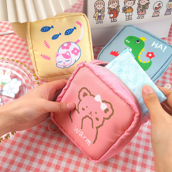 Outdoor Girl Mini Makeup Bag Personlig kosmetisk förvaringsväska Dragkedja Make Up Organizer dinosaur flower