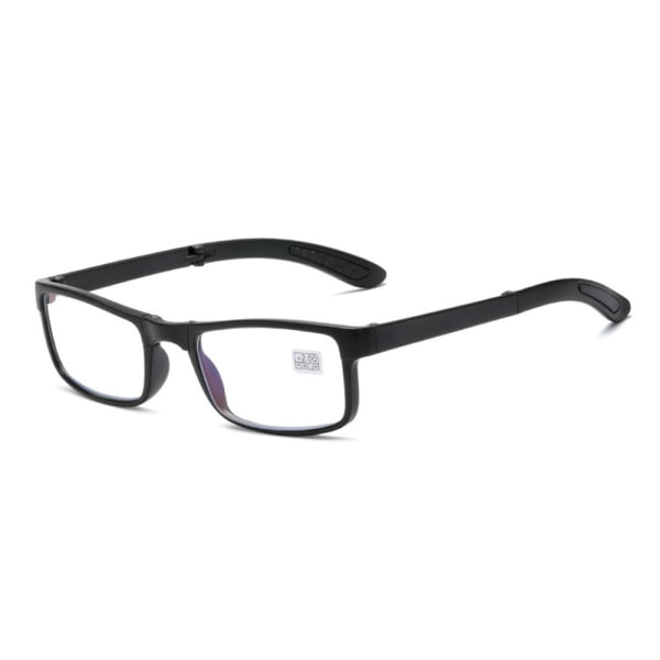 Vikbara läsglasögon rektangulär kant +1,00D till +4,00D presbyopiska glasögon black frame 150