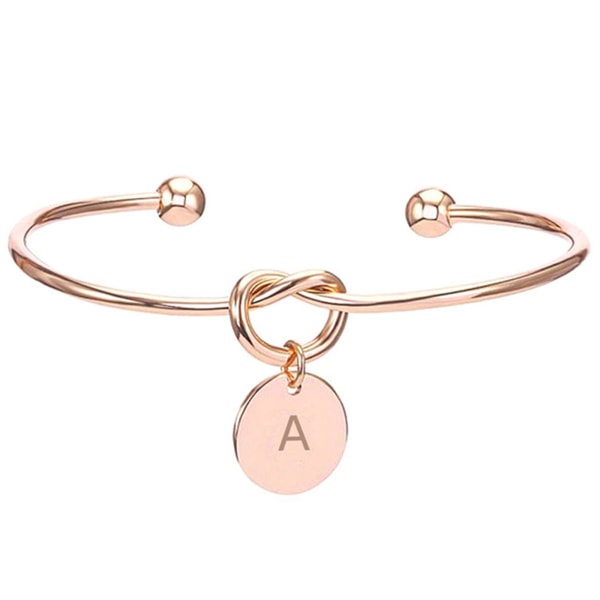 Mode Initial Smycken Initial Legering Bokstav Berlock Armband för kvinnor Brudtärna Tie The c rose gold