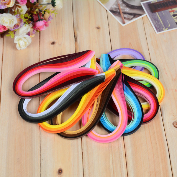 100 st Stripes Quilling Origami Paper DIY Tool Hangjord present Skapa brown