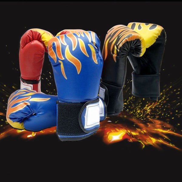 Barn Vuxen boxningshandskar PU Läder Sparring Kickboxning Träningshandskar blue kid