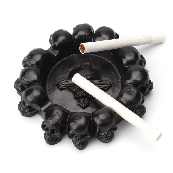 Creative Skull Askfat Multipurpose Resin Crafts Personalized Halloween Desktop black