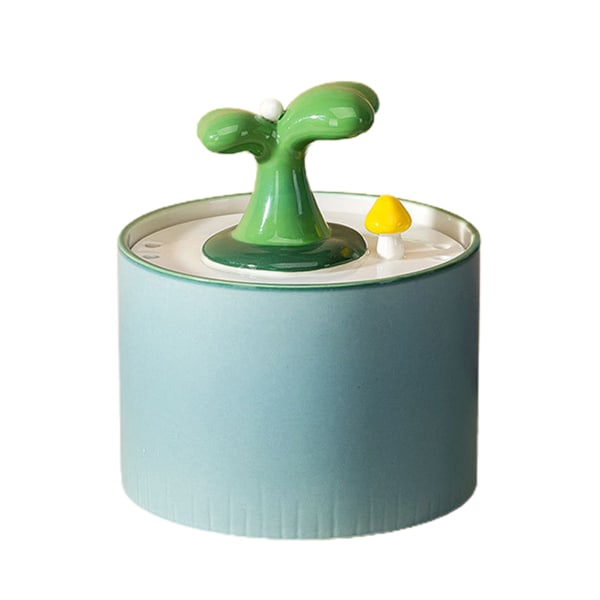 Keramisk kattvattendispenser Tyst automatisk husdjurscirkulerande vattenfontän Mobil katthund dricksvattenskål blue 1000ml standard pack