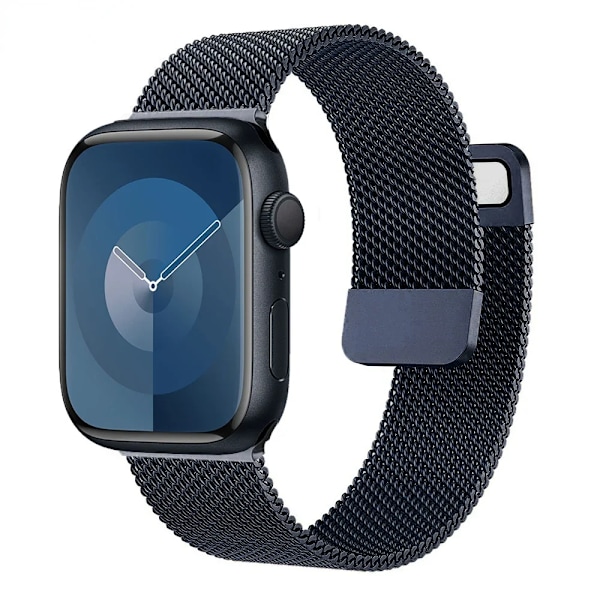 Milanese Armband för Apple Watch 10 46mm 42mm Band Magnetiskt Armband för iWatch Ultra 49mm 9 8 7 6 5 SE 45mm 41mm 44mm 40mm Armband Midnight blue Series 10 46mm