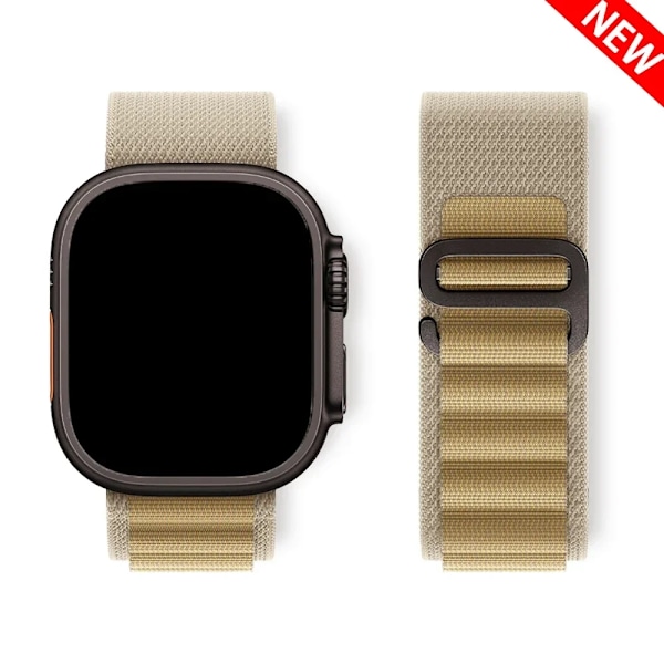 Alpine Loop för Apple Watch armband Ultra 2 49mm Series 10 46mm 42mm 40-44mm 45mm 41mm G-krok sportarmband iWatch 10 9 8 7 6 SE 5 4 Tan Alpine Loop 11 Series 10 42mm