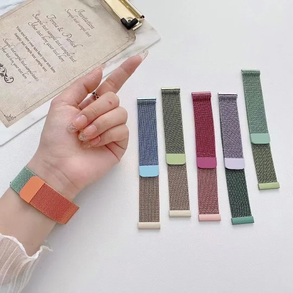 Milanese Armband för Xiaomi Redmi Watch 5 Active Metallögla Rostfritt Stål Armband Redmi Watch 5 Lite Magnetisk 20mm-22mm Armband coffee 8 Redmi Watch 5 Lite