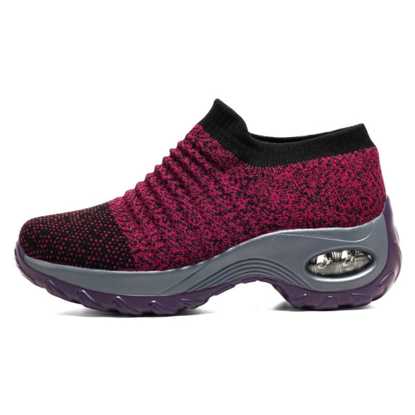 Flexibel ortopedisk sko Elegant elastisk Slip-on platta skor för kvinnor Mesh Övre Andas Sneakers gray 36