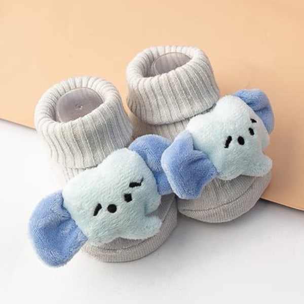 Toddler Baby's Cotton Floor Socks Mid-Top Knitted Indoor Shoe with Cartoon Decor style 14 s