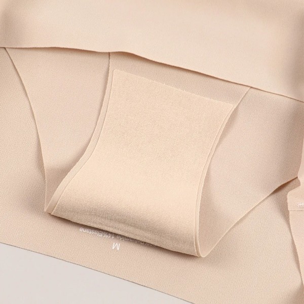 Sexiga sömlösa bekväma låga damunderkläder vardagliga osynliga enfärgade trosor S-XL sexiga underkläder briefs för damer 3 st Beige-Beige-Beige M