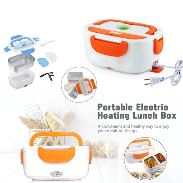 40w Bärbar elektrisk Lunchbox Premium Mini Hot Box Reser Pendling Camping Lunch eu plug blue