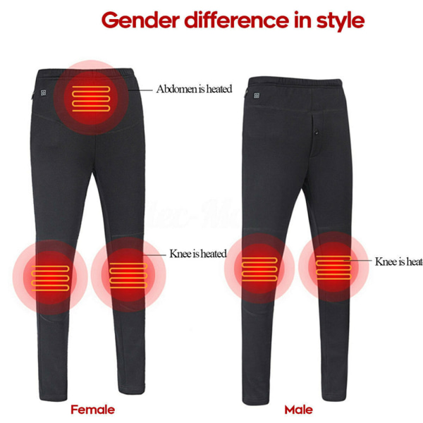 Unisex USB Electric Heated Byxor Vintervarma Leggings Uppvärmning Elastiska Byxor men 3xl