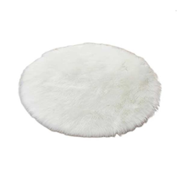 Flickor Lång lurvig sängmatta imiterad ull Bekväm supermjuk matta för hemdekorativa mattor white