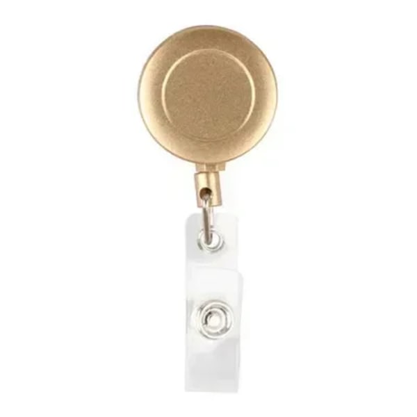 Infällbar ID-kortshållare för studenter, skyddsfodral, sjuksköterskebrickor, modebrickhållare i metall för kvinnor och män Metal Clip Gold