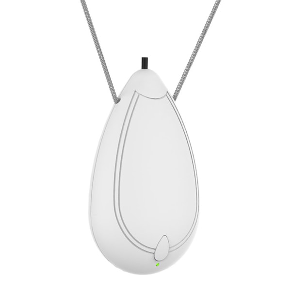 Bärbart luftrenarhänge med kedja USB uppladdningsbart mini luftrenare halsband white