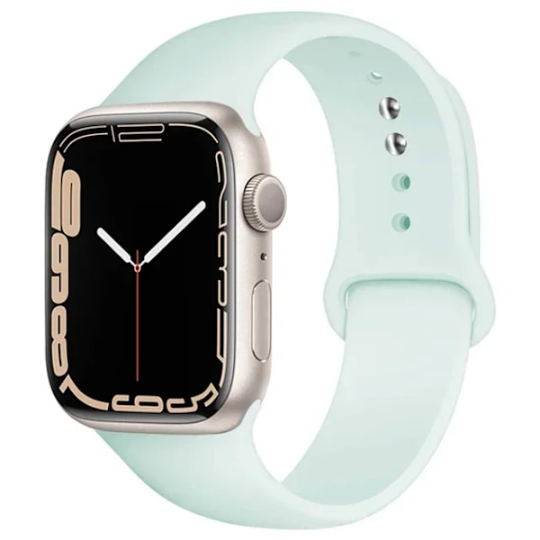 Silikonarmband för Apple Watch-armband 49mm 40mm 44 mm 45mm 46mm 42mm 41mm 38mm sportarmband iWatch serie 10 9 8 3 SE ultra 2 48 light green 38 40 41 S10-42mm SM