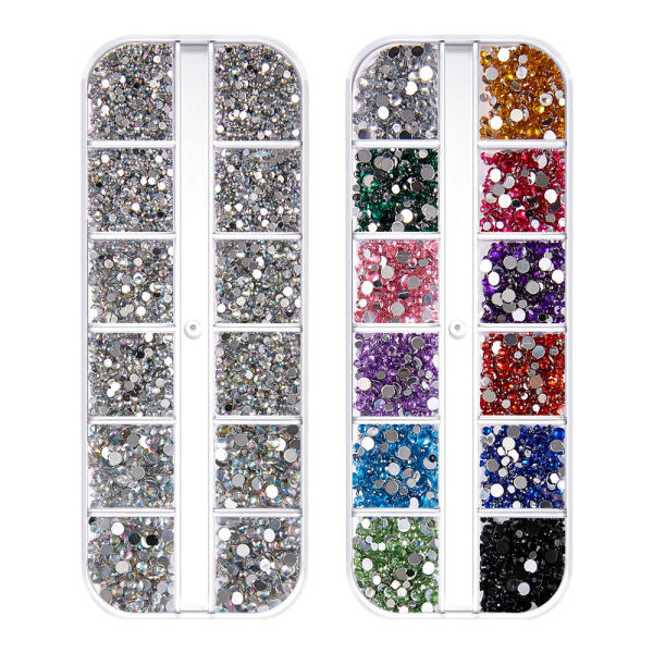 Färgglada Nail Art Rhinestones Dekorativa Nail Art DIY Kristaller Manikyr Dekor 11