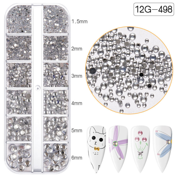 Färgglada Nail Art Rhinestones Dekorativa Nail Art DIY Kristaller Manikyr Dekor 10