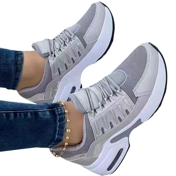 Kvinna Sneaker Slope Heel Skor Med Anti-slip sula För Camping red 35