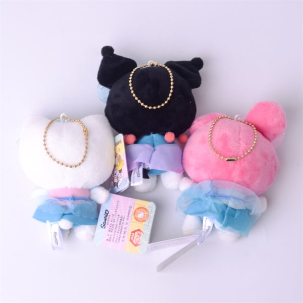 Tecknad Sanrio plyschhänge Kawaii Kuromi Melody plysch nyckelring Leksak Barngåvor kuromi