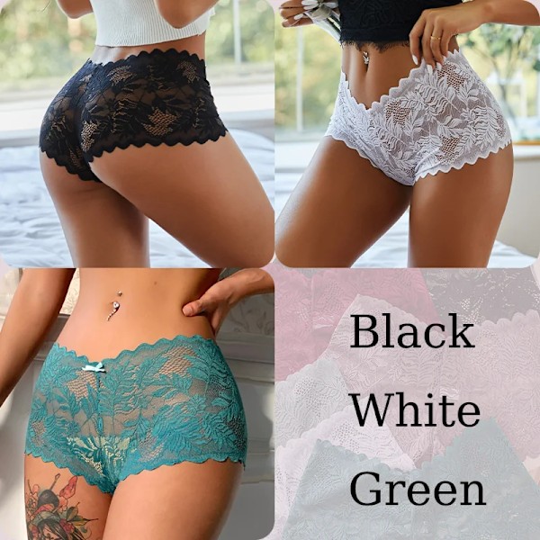 3 st Sexiga Blomspets Trosor Dam Underbyxor Låg Midja Mjuka Underkläder Bekväma Kvinnliga Underkläder Trosor för Tjejer S-XL Set7 XL