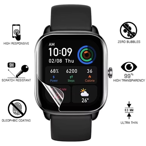1-5ST Mjukt Skärmskydd Hydrogel Film För Amazfit GTS 4 Mini GTS 3 2 Mini GTS 2e GTR 3/3 Pro GTS4 Skyddsfilm Ej Glas Amazfit GTS 3PCS