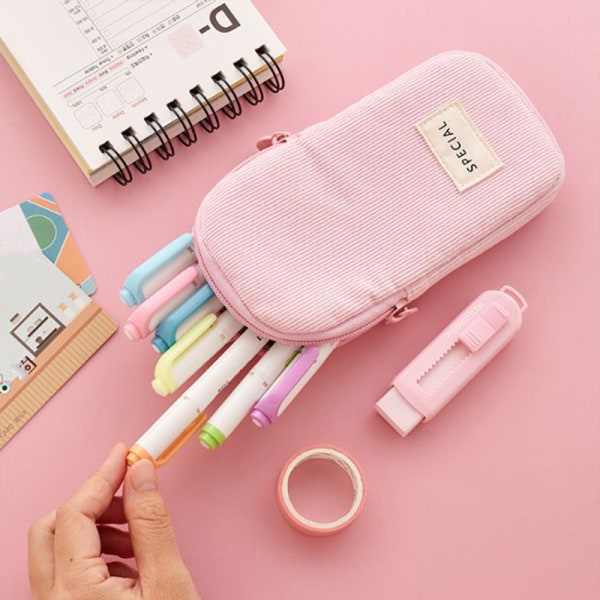 Litet case Slitstarkt kontorspapper Organizer Kosmetisk väska för flickor pink